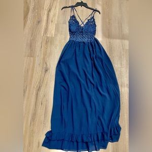 Maxi Navy Blue Madalyn LuLus New, L